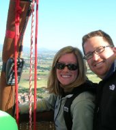 hot air ballooning over Lake Trasimene - Passignano Lake Trasimeno Umbria Italy